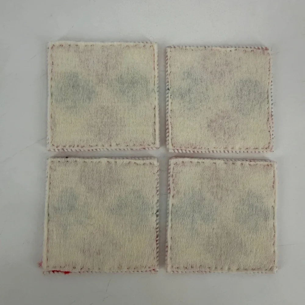 Handmade Needlepoint Playing Card Coaster Set with Tote Caddy Red Black White